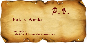 Petik Vanda névjegykártya